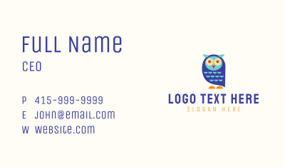 Cute Colorful Owl  Business Card Image Preview