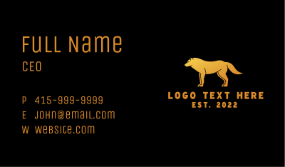 Golden Wild Wolf Business Card Image Preview