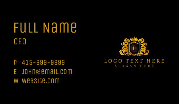 Crown Shield Crest Business Card Design Image Preview