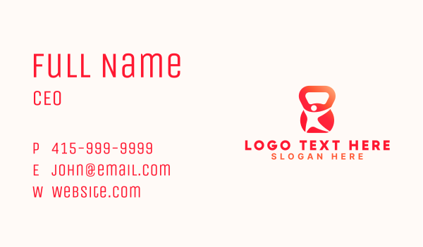 Kettlebell Human Weights Business Card Design Image Preview
