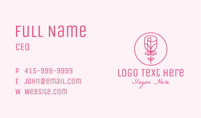 Minimalist Pink Rose Business Card Image Preview