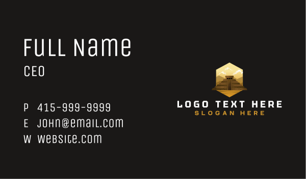 Mayan Pyramid Temple Business Card Design Image Preview