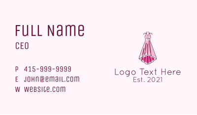 Pink Elegant Dress Business Card Image Preview