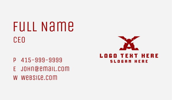 Demon Gaming Letter A Business Card Design Image Preview