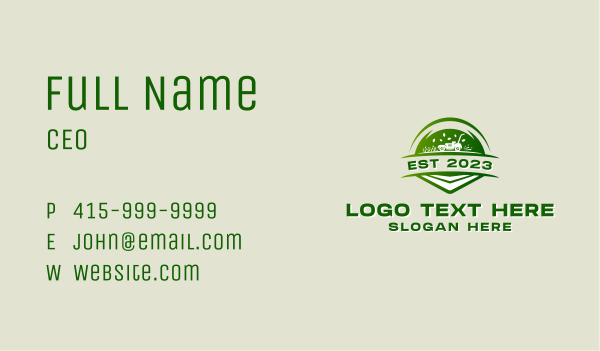Gardening Grass Lawn Mower Business Card Design Image Preview