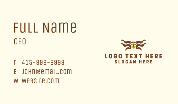 Barn Owl Wings  Business Card Design Image Preview