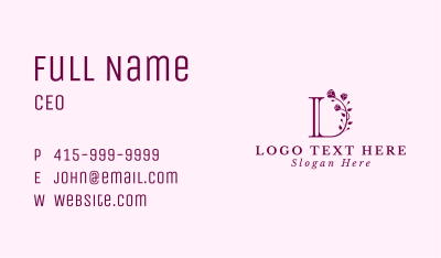 Rose Flower Boutique Letter D Business Card Image Preview