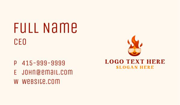 Cute Fire Monster Business Card Design Image Preview