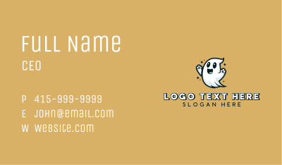 Smiling Halloween Ghost Business Card Image Preview