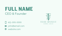 Vine Plant Letter T Business Card Image Preview