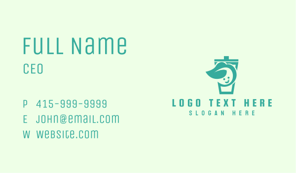 Green Herbal Drink Mascot Business Card Design Image Preview