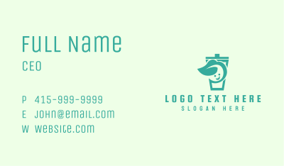 Green Herbal Drink Mascot Business Card Image Preview