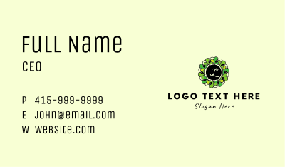 Decorative Leaf Lettermark Business Card Image Preview