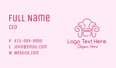 Fancy Pink Couch Business Card Image Preview