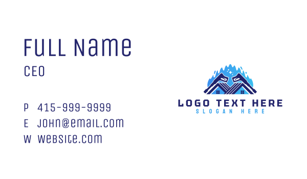 Pressure Washer Roof Maintenance Business Card Design Image Preview