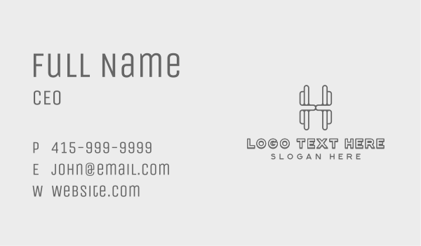 Professional Firm Letter H Business Card Design Image Preview