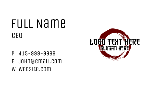 Grunge Circle Wordmark Business Card Design Image Preview