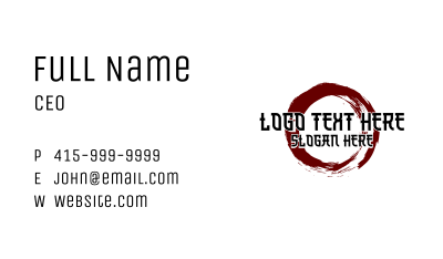 Grunge Circle Wordmark Business Card Image Preview