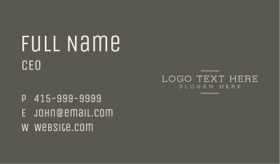 Classic Business Wordmark Business Card Image Preview