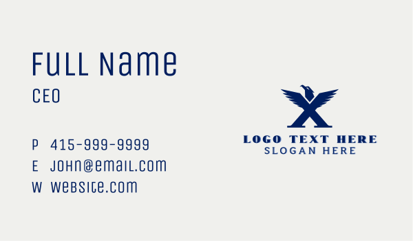 Eagle Falcon Wing Letter X Business Card Design Image Preview