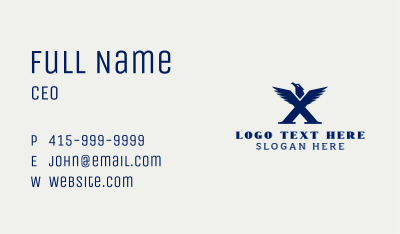 Eagle Falcon Wing Letter X Business Card Image Preview