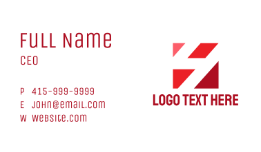Red Italic Number 4 Business Card