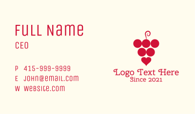 Love Wine Business Card Image Preview