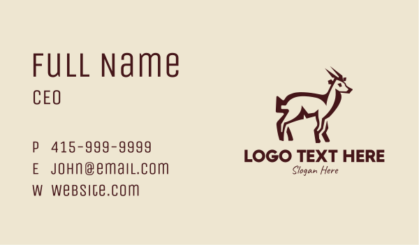 Brown Farm Goat  Business Card Design Image Preview