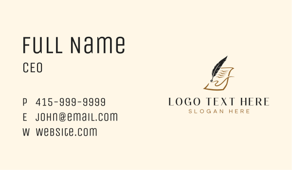 Tax Quill Publishing  Business Card Design Image Preview