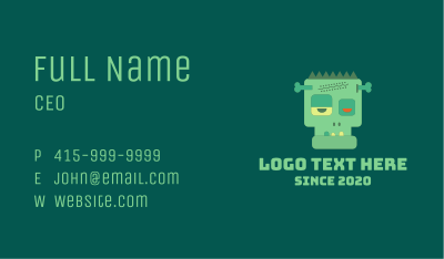 Spooky Frankenstein Head Business Card Image Preview