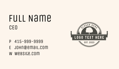 Lumberjack Logging Saw Business Card Image Preview