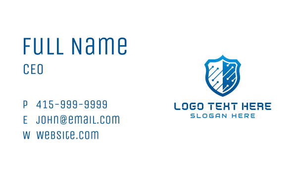 Circuit Technology Shield Business Card Design Image Preview
