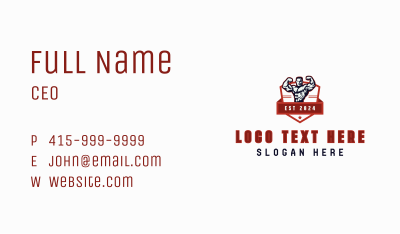 Strong Bodybuilder Man Business Card Image Preview