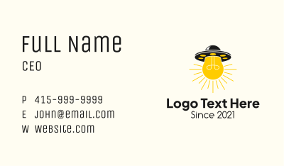 Light Bulb UFO Business Card Image Preview