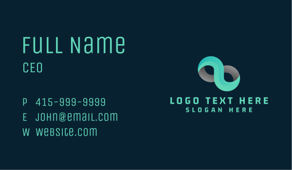 Gradient Infinity Loop Business Card Design Image Preview