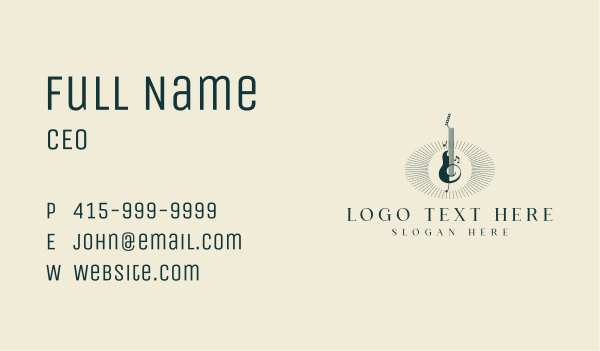 Electric Guitar Composer Business Card Design Image Preview