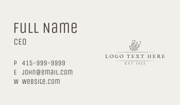 Elegant Garden Boutique  Business Card Design Image Preview