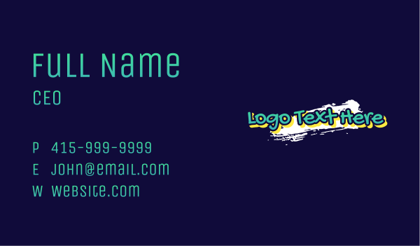 Graffiti Paint Wordmark Business Card Design Image Preview