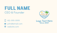 Minimalist Beach Heart Business Card Image Preview