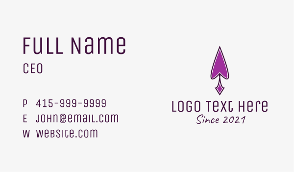 Violet Spearhead  Business Card Design Image Preview