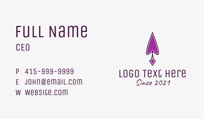 Violet Spearhead  Business Card