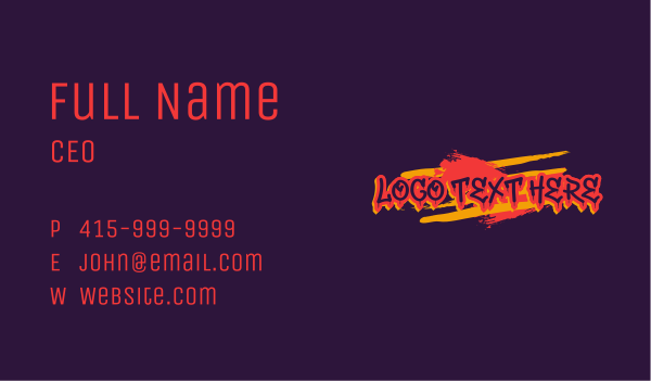 Streetwear Graffiti Spray Paint  Business Card Design Image Preview