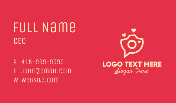 Love Camera Chat Business Card Design Image Preview