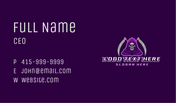 Grim Reaper Scythe Business Card Design Image Preview