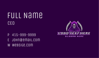 Grim Reaper Scythe Business Card Image Preview