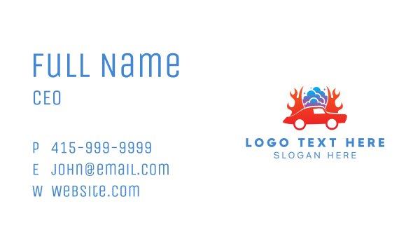 Fire Car Wash Business Card Design Image Preview