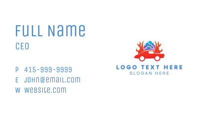 Fire Car Wash Business Card Image Preview