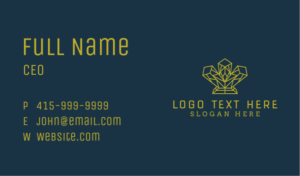 Gold Luxe Gemstone Business Card Design Image Preview