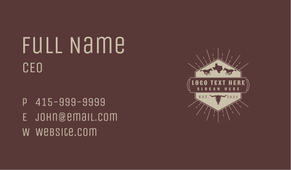 Texas Ranch Rodeo Business Card Design Image Preview