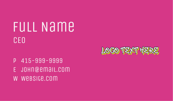 Colorful Graffiti Wordmark Business Card Design Image Preview